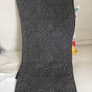 Pottery Barn Quilted Table Runner in Charcoal Gray